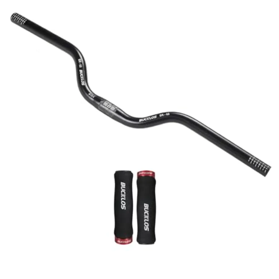 

25.4mm Mountain Bike Handlebars Rise 60 mm Aluminum Alloy MTB Riser Handlebars and Bicycle Foam Sponge Handlebar Grips