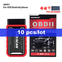 10pcs/lot ELM327 V1.5 OBD2 Scanner PIC18F25K80 BT/Wifi ELM 327 OBD Car Diagnostic Tool For Android /IOS Code Reader,