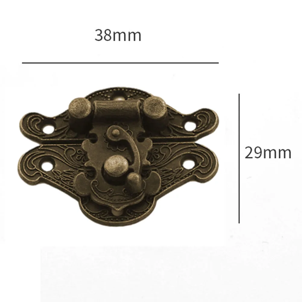 4 szt. Zabytkowa biżuteria z brązu drewniane pudełko zatrzaski do szuflad ozdobne walizki zatrzask zatrzask zapięciem na klamrę akcesoria sprzętowe