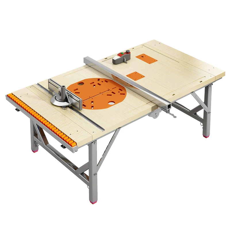 

Woodworking Workbench Multifunctional Push Table Flip Saw Portable Table Saw Small Lifting Console Folding Saw Table Shelf
