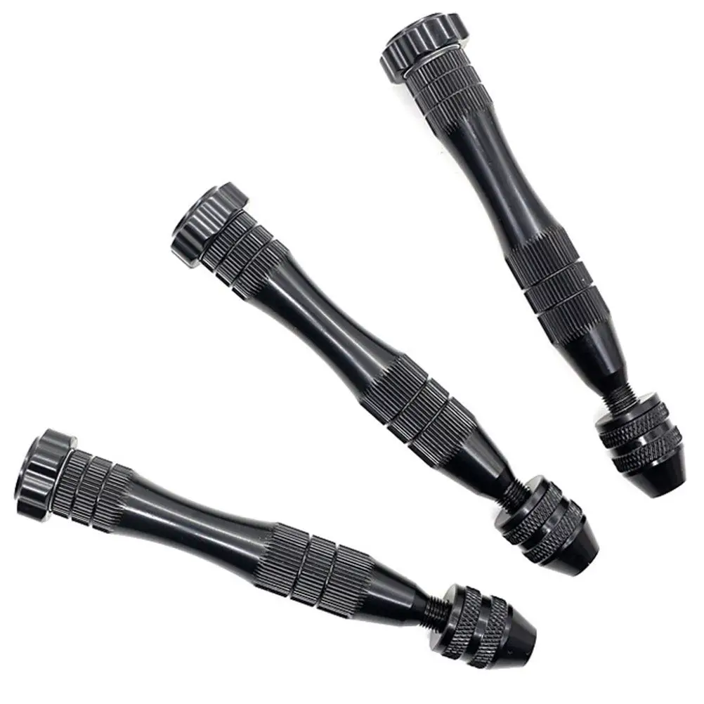 Pin Vise Drill Set for Jewelry Makers to Improve Drilling Precision, 1 Hand Drill, 10 Bits, 0.6mm-3.0mm, Aluminum Alloy, Black