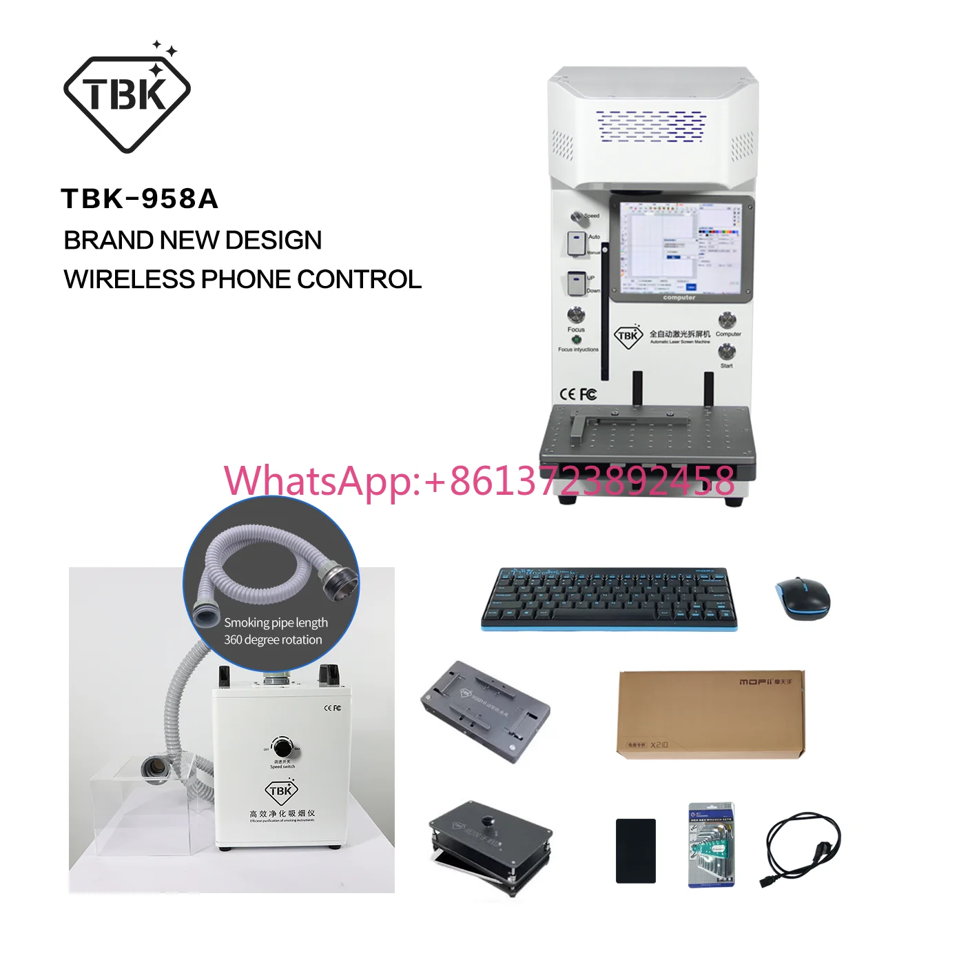 TBK-958A Automatic LCD Laser Separation Machine Suitable for Mobile Phone Screen Disassembly and Also Used for Engraving Labels