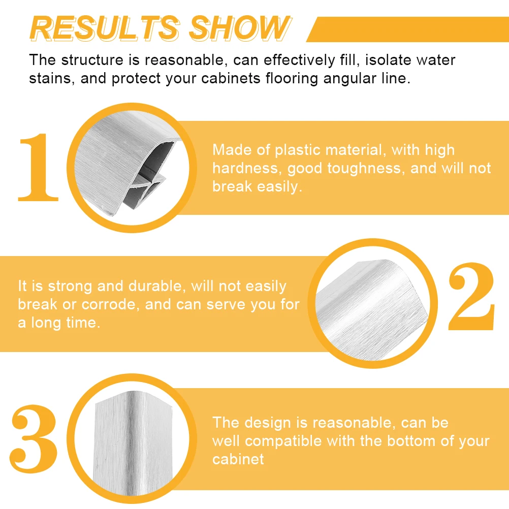 

6pcs Cabinet Buckle For Baseboard Joint Plastic Kick Molding Connector, Corner Guard, Waistline Border Protector, Cabinet Line