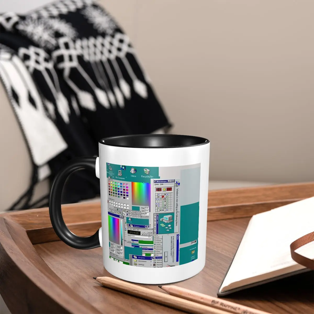 Windows 95 Collage Mug Funny Ceramic Coffee Cups Tea Mugs Milk Cup Drinkware Gift for Friends