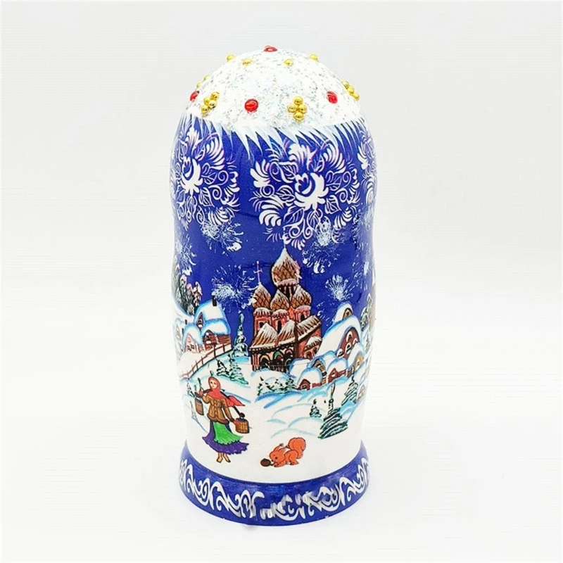 10 Layer Snow FairyTale Matryoshka Nesting Doll Russian Figure Doll Stacking Toy