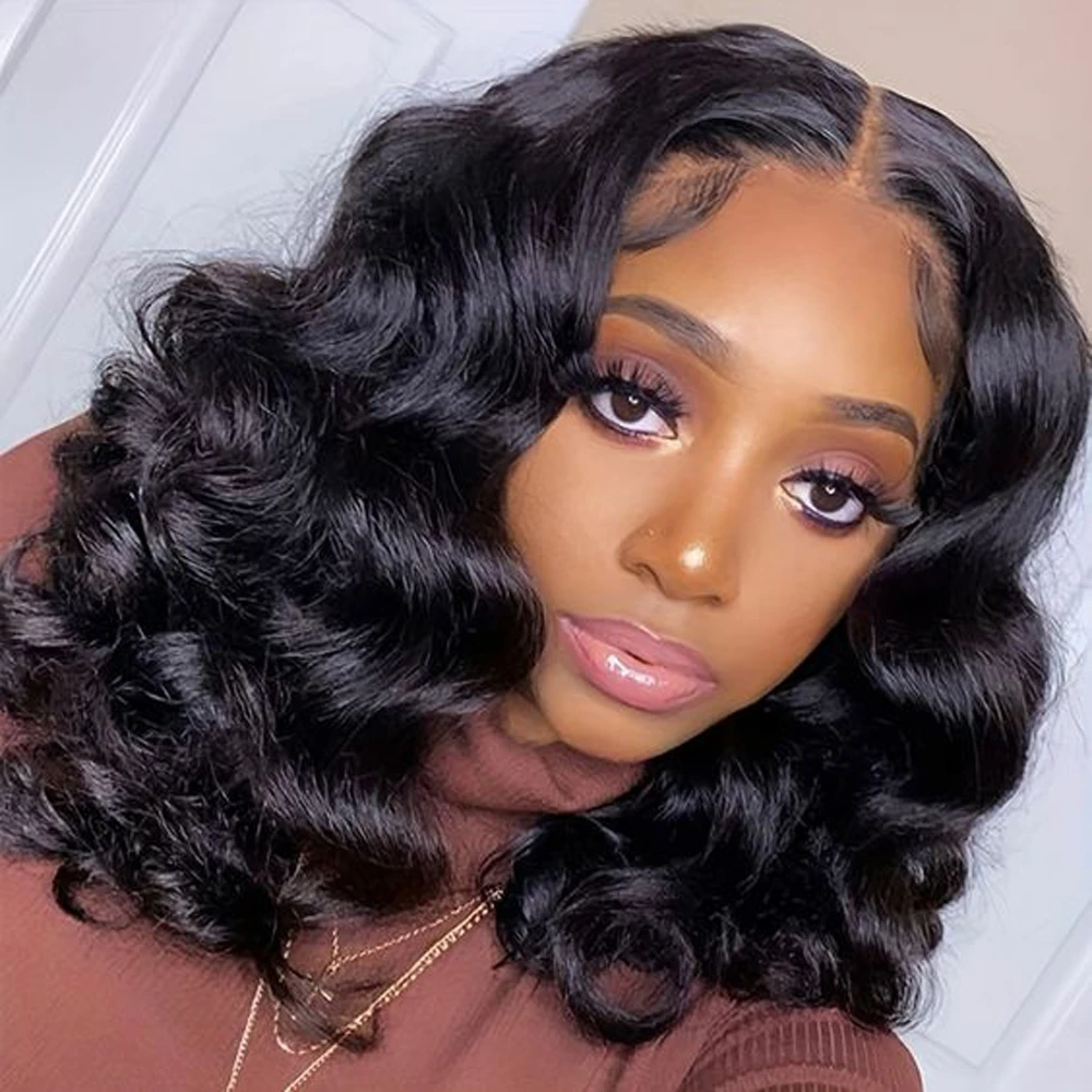 

Short Bob Lace Brazilian Loose Wave Wig 4x4 Lace Bob Lace Human Hair Wigs For Black Women Pre Plucked Remy Lace Front Wigs