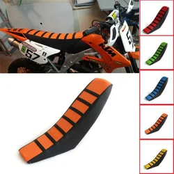 Motorcycle Striped Soft-Grip Gripper Soft Seat Cover Rubber For Honda Suzuki Kawasaki Yamaha Motocross KTM SX XC EXC XC-W SX-F