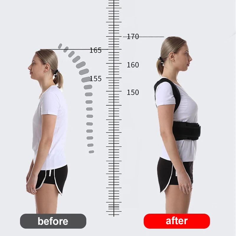 4XL Bar Shoulder Bone Care Support Correction Back Brace Straightener Posture Corrector Vest Scoliosis Back Orthopedic Belt