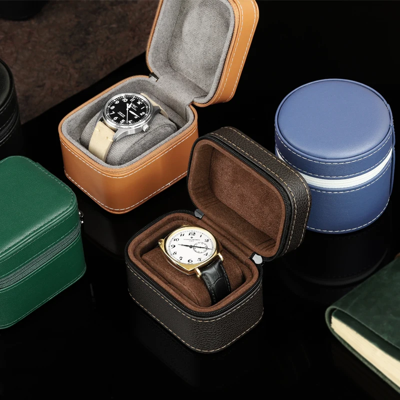 high-end Watch storage box Watch box for a single portable travel leather watch mechanical watch storage bag jewelry box