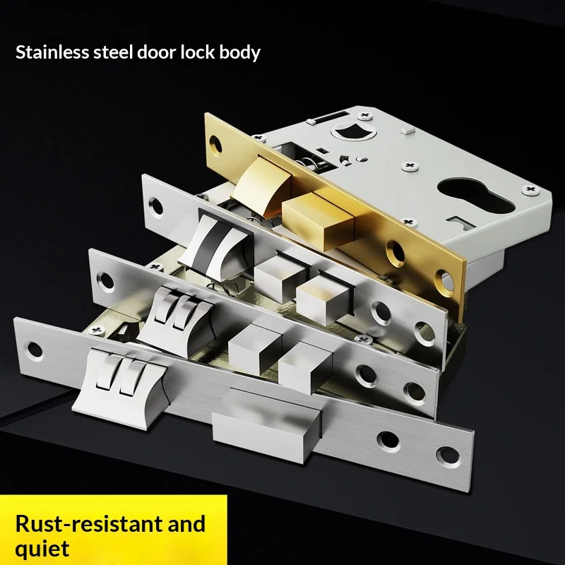 1PCS Universal Indoor Bedroom Lock Body with Tongue Door Lock Accessories For Wooden Doors Home Room Lock Core Household Lock