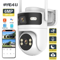 Tuya Binocular Camera 6MP HD Outdoor PTZ Security WiFi Cameras Motion Tracking Dual Screens Video Surveillance Google Home Alexa