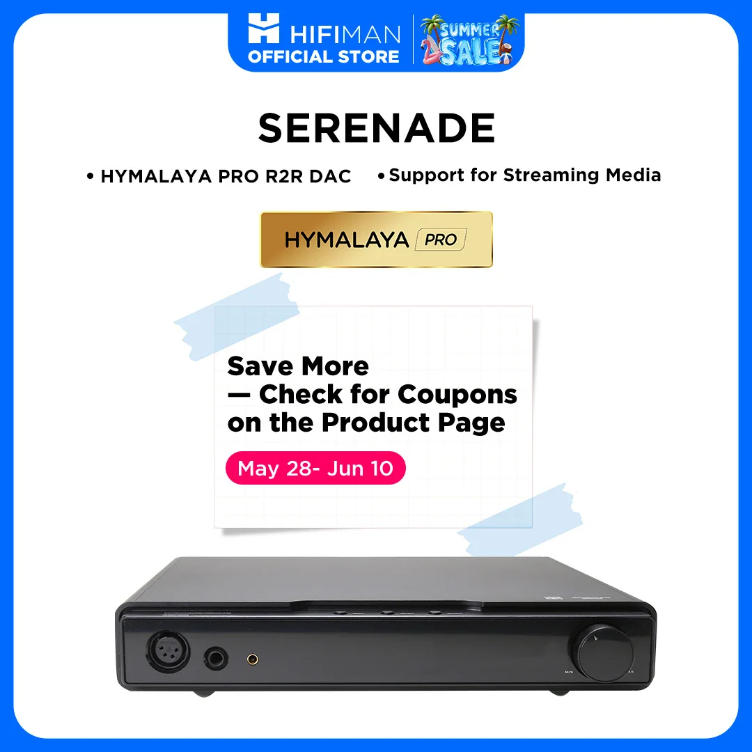 HIFIMAN SERENADE DAC Hi-Fi e Amplificador de Fone de Ouvido Classe A com DAC R2R HYMALAYA PRO, Streaming de Mídia, Rede LAN com Fio, Preto