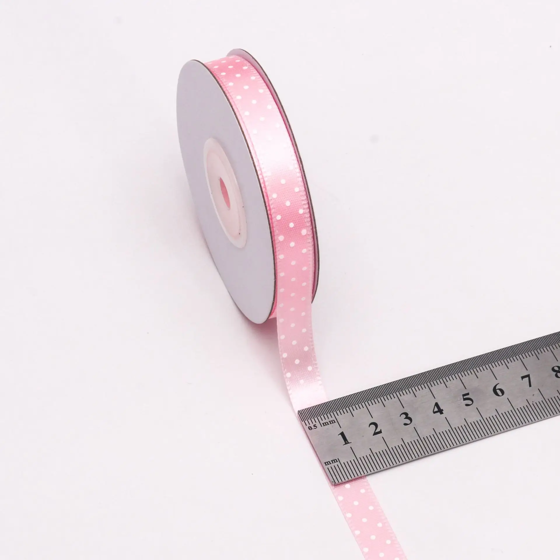 100 Yards/Rolle Polyesterband 10 mm Breite für DIY-Bastelarbeiten, Verpackungen, Geschenke, Blumensträuße, dekoratives Polka-Dot-Band – Detail 2