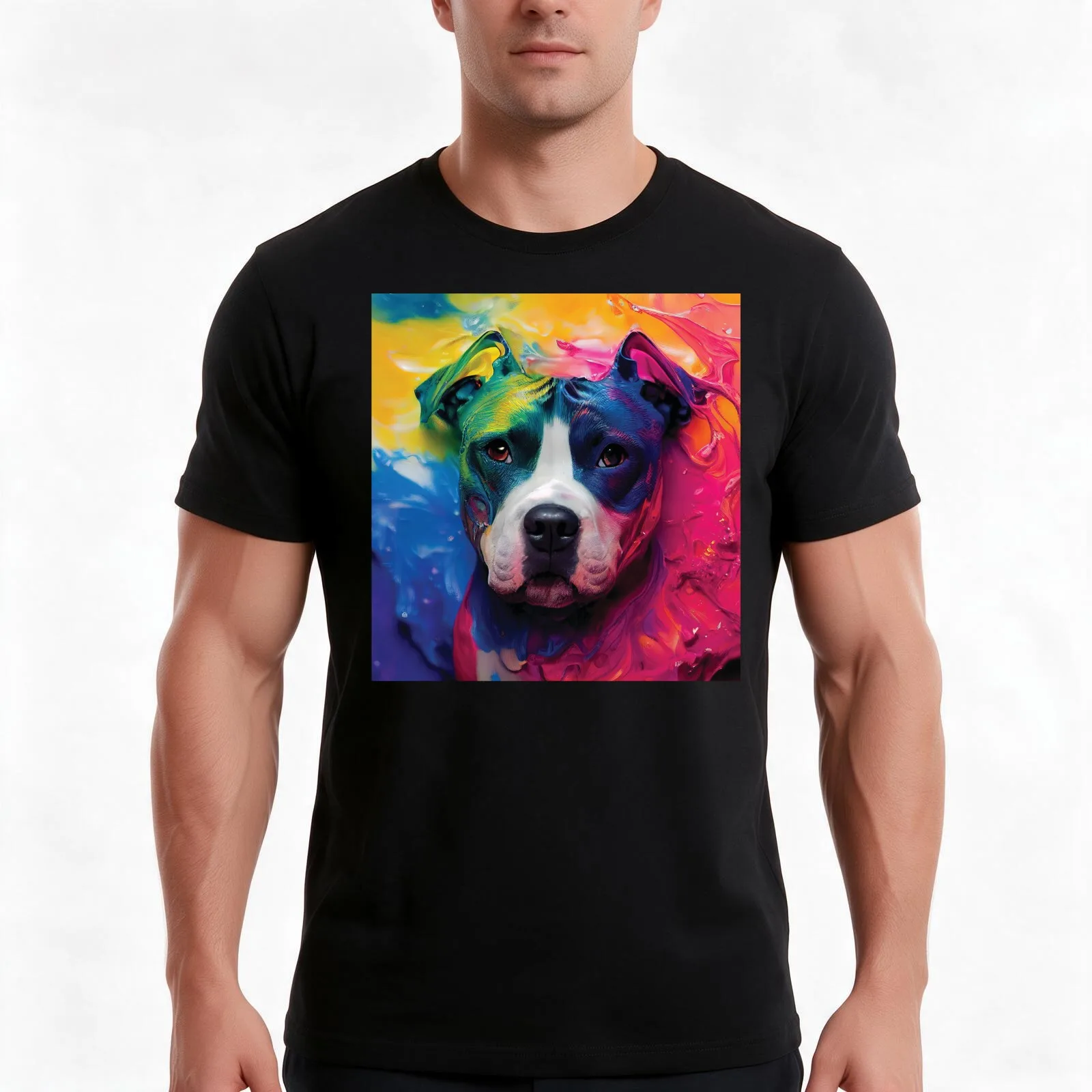 American Pitbull Design - 03 T-Shirt, Summer Casual Cotton Tee, Oversized Streetwear Tops, Vintage Graphic Print, 100% Cotton
