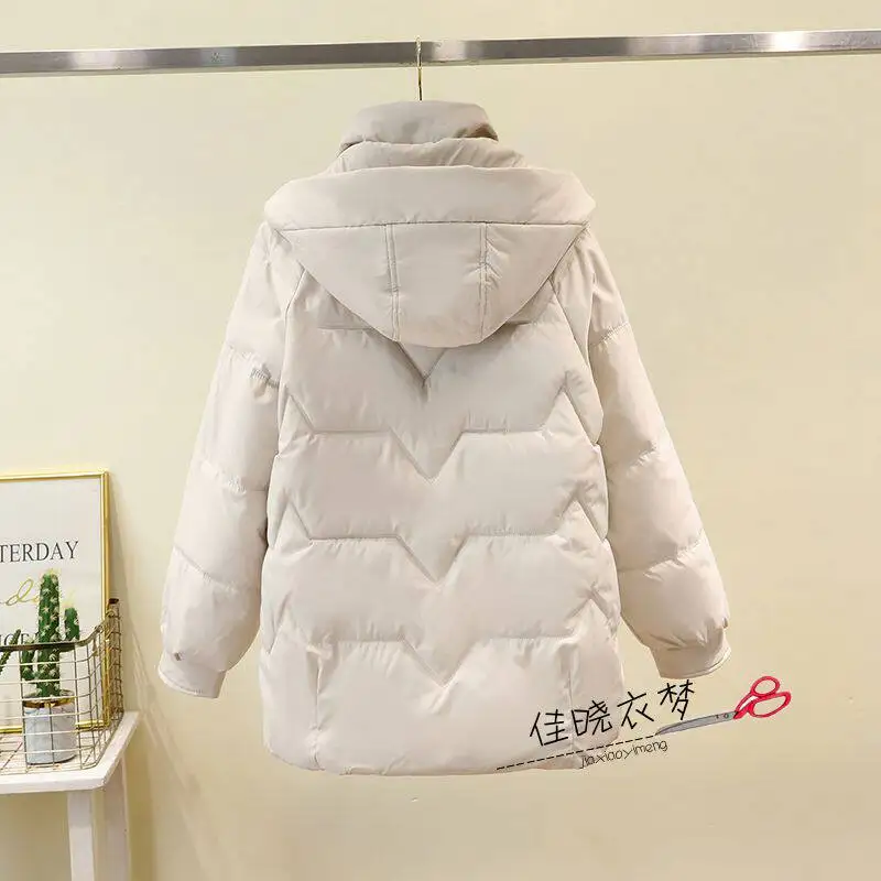 Down Cotton-padded Jacket Women's Long Section 2026 New Loose Explosion Cotton-padded Coat Winter Thickening Cotton-Padded Coat 6