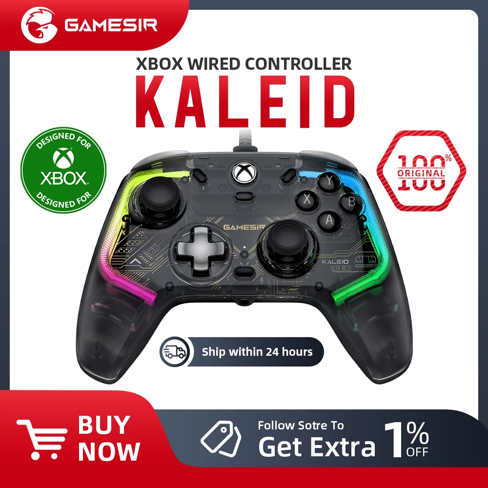 GameSir Kaleid Flux - Xbox Controller Wired Gamepad for Xbox Series X, Xbox Series S, Xbox One game console Hall Effect Joystick