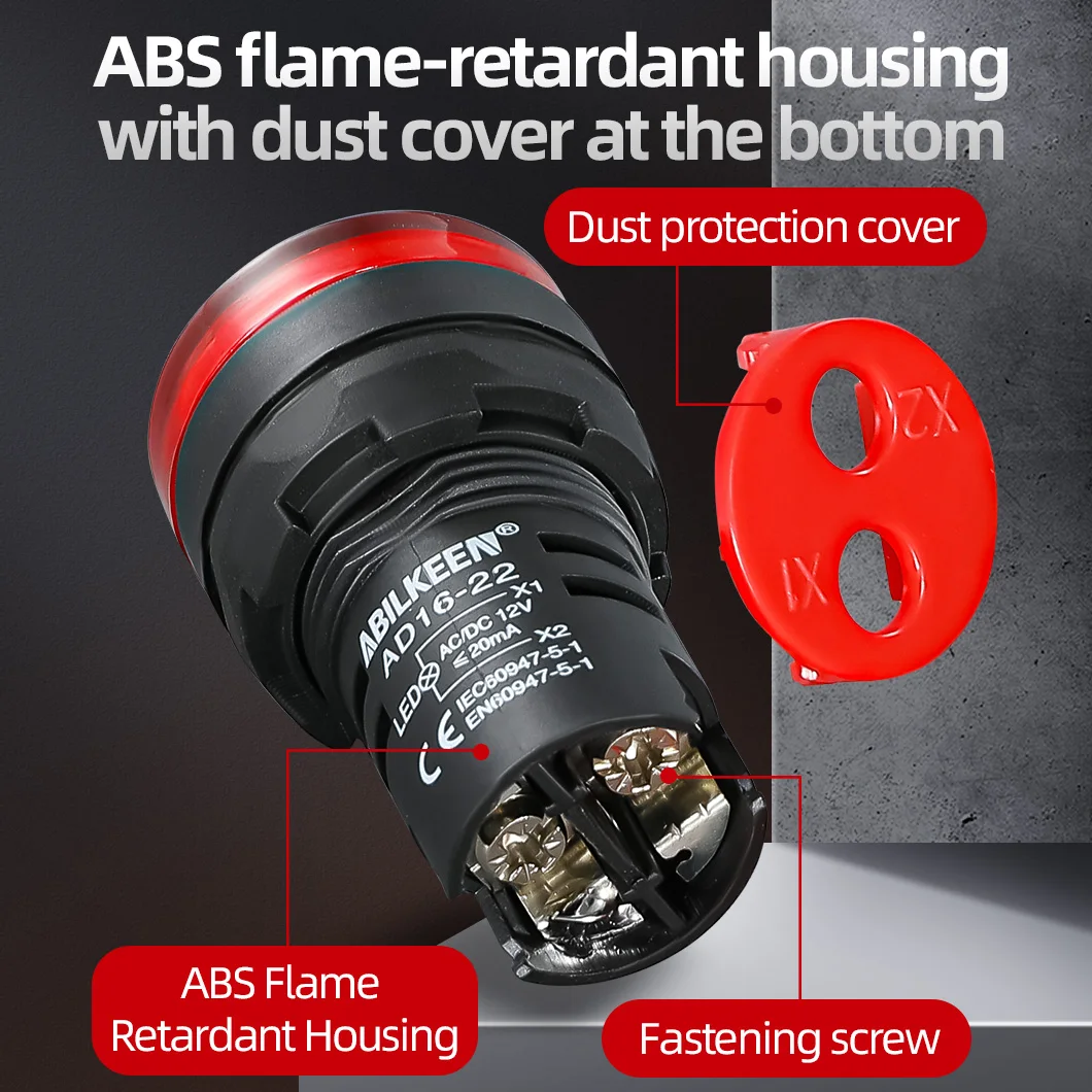 ABILKEEN AD16-22 Industrial Signal Indicator Light Digital Display Ammeter/Voltmeter/Temperature Meter/ Hz Meter Signal Meter