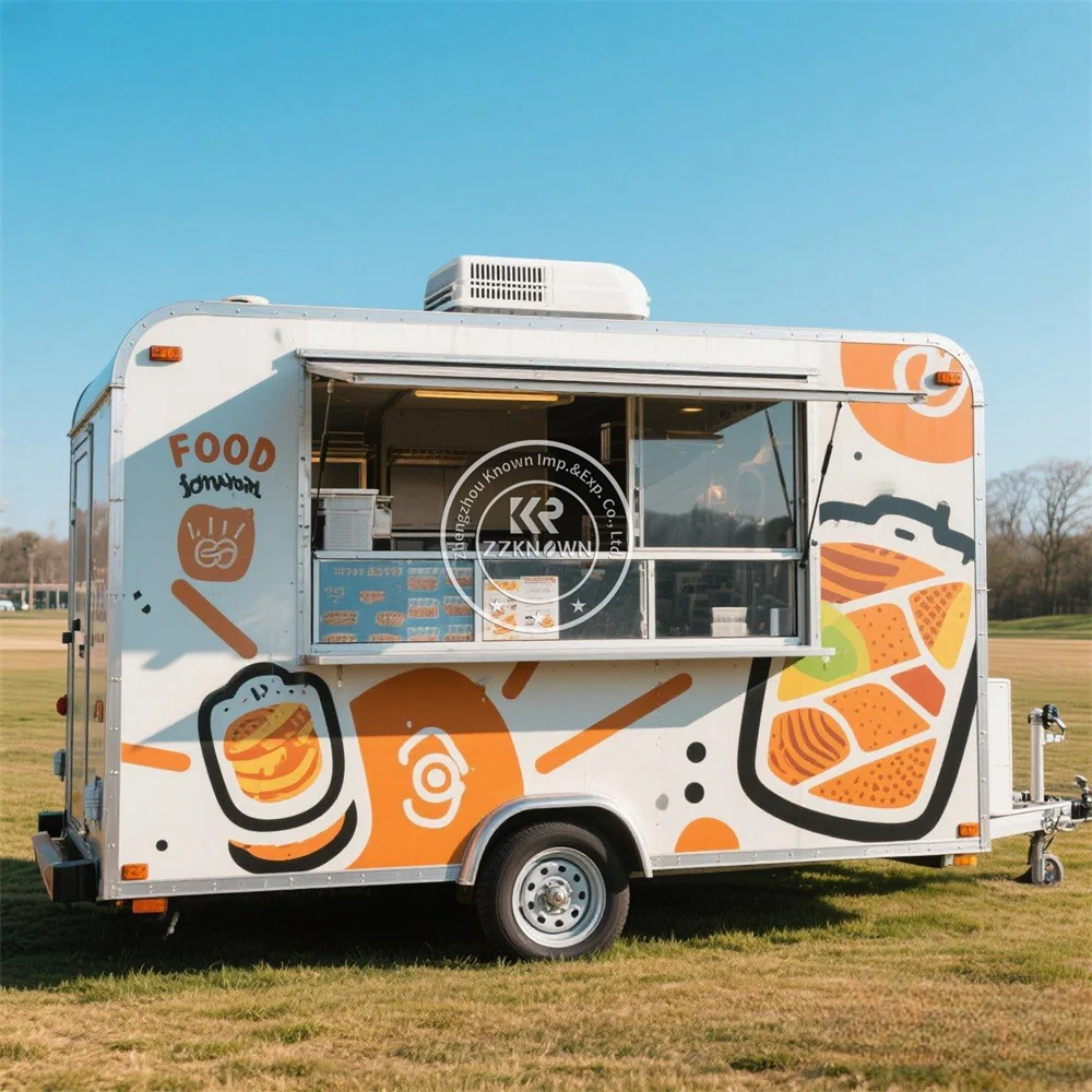 Mobile Kitchen Trailer Churros Coffee Cart Fast Food Truck With Full Kitchen Concession Ice Cream Cart Food Trailer For Sale