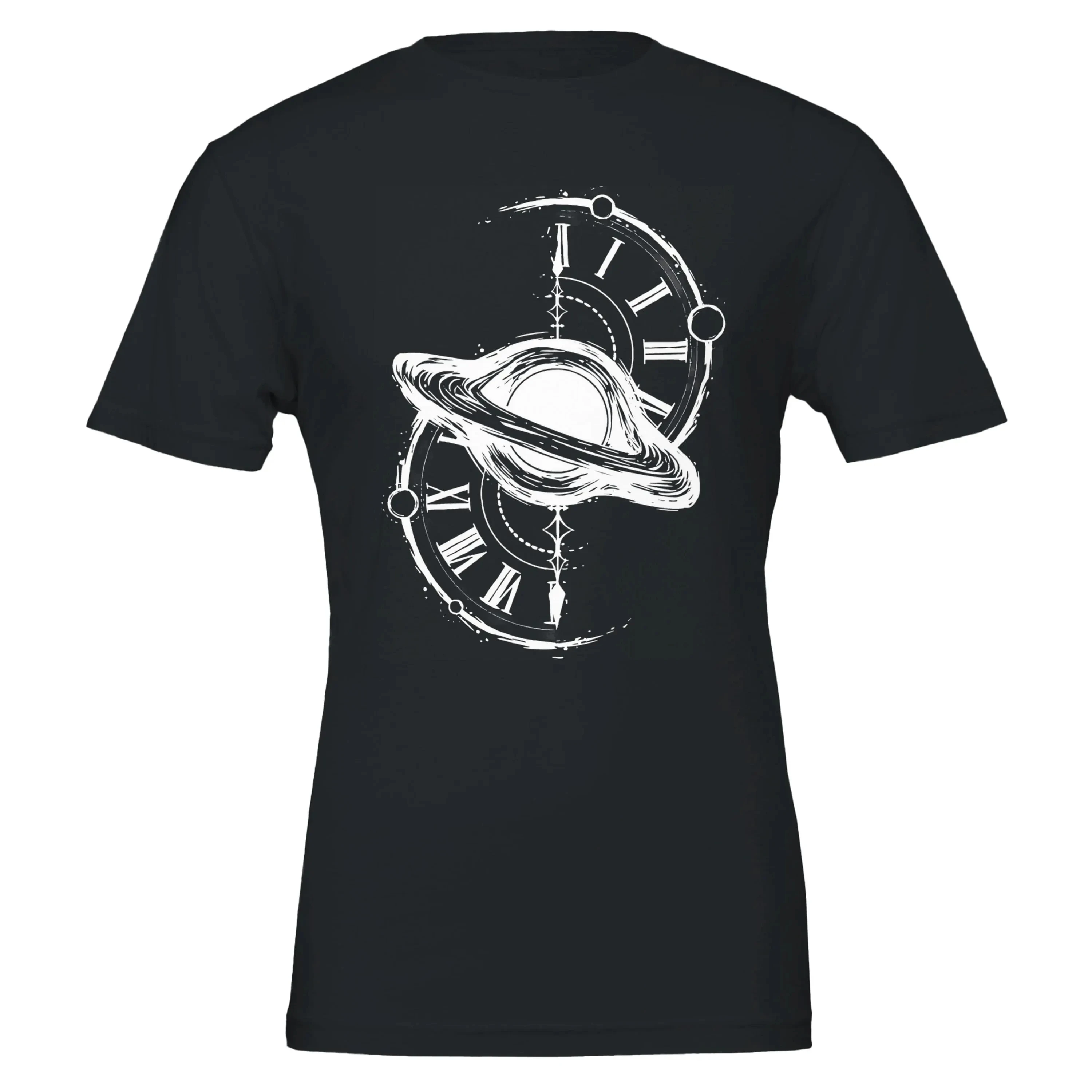 

Black Hole Planet Clock T-Shirt Unisex Cosmic Streetwear Black Hole Planet Clock T-Shirt: Unisex Cosmic Streetwear