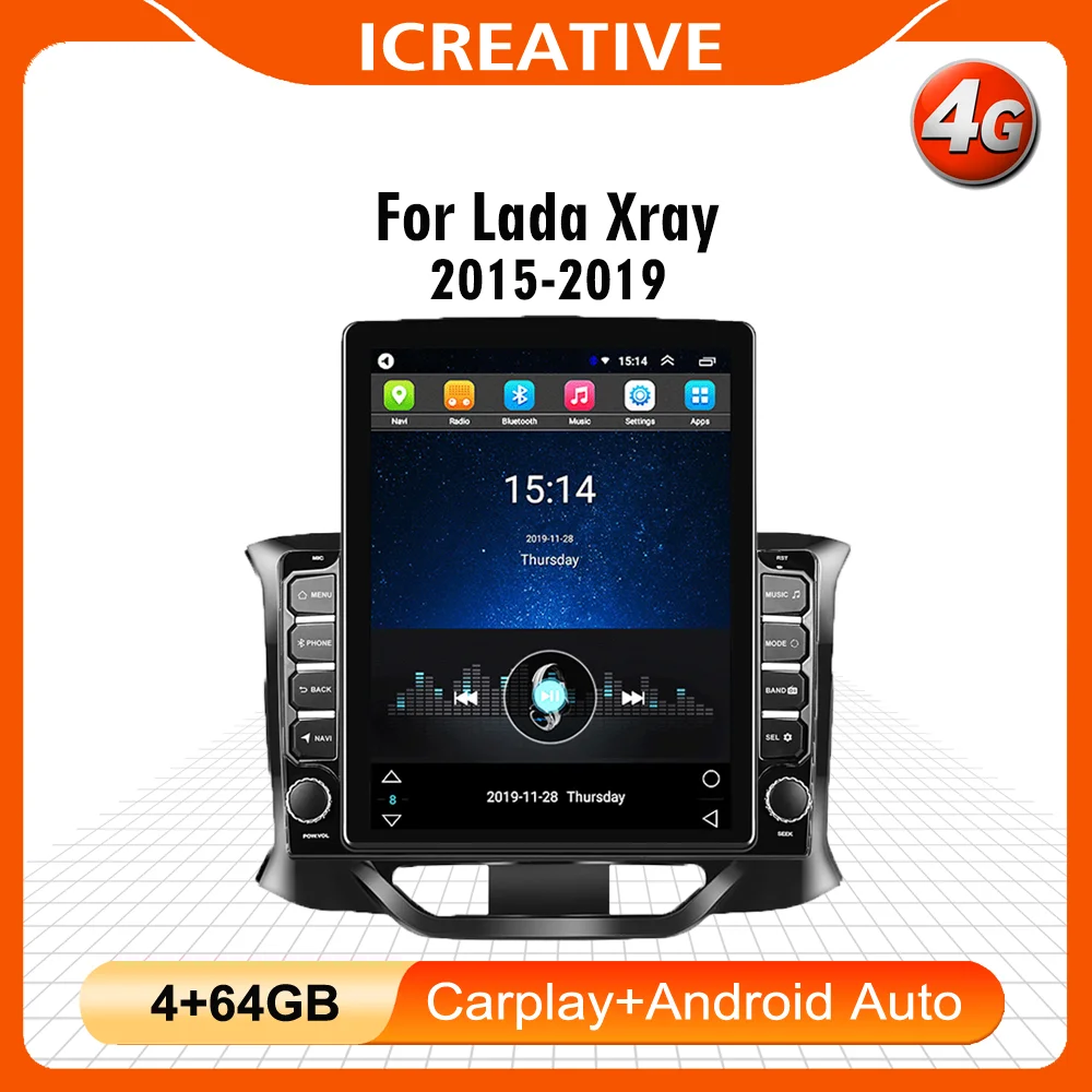 Car Radio For Lada Xray 2015-2019 4G Wifi Apple Carplay Android  9.7