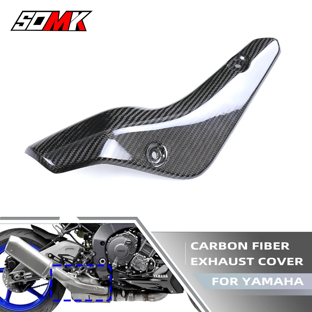 

For YAMAHA MT10 MT 10 2022 2023 Motorcycle Carbon Fiber Exhaust Pipe Cover Muffler Heat Shield Decor Guard Fairing Kits MT-10