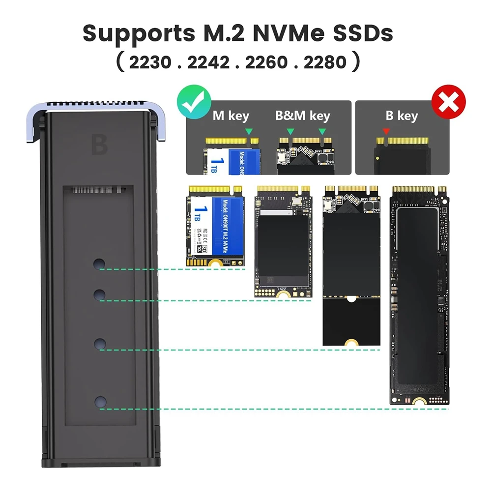 ATP-NVMe M.2 duplicator met koelventilator, 8TB Dual Bay offline kloonbehuizing, 10Gbps M.2 SSD M Key harde schijven behuizing