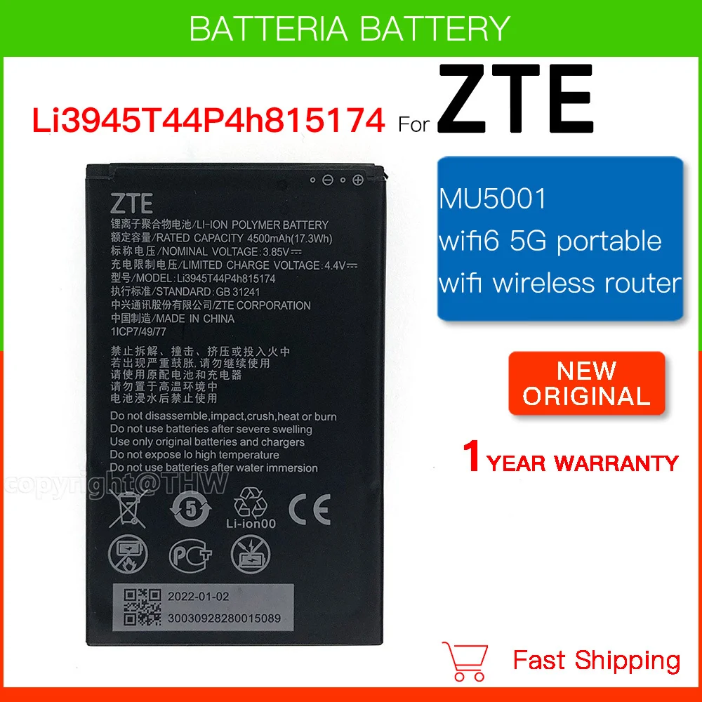 Original Replacement Li3945T44P4h815174 Battery For ZTE MU5002 MU5001 Wifi 5G Wifi6 Portable Wireless Router Batteria