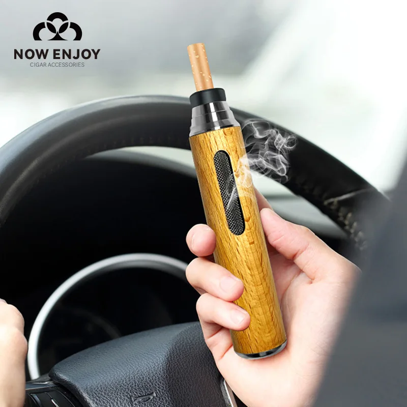 

Auto Car Ashtray Car Interior Decoration Dust-free Smoking Ash Holder Wood Creative Filter Anti Tool Soot-flying Ashtray