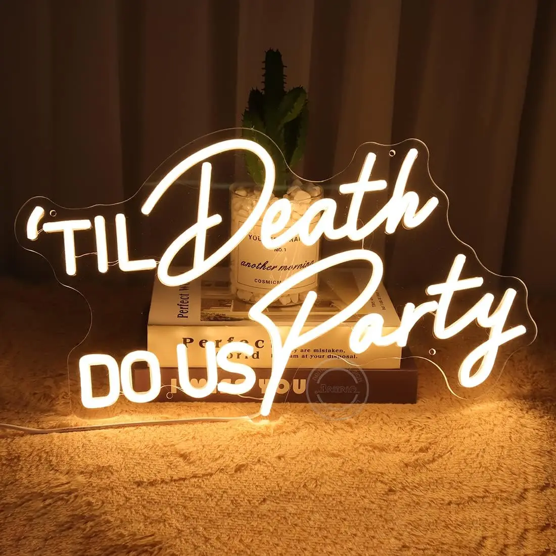 

Britrio Til Death DO US Party Неоновая вывеска USB светодиодный светильник для свадебной вечеринки, украшения для спальни, personnalisé, подарок