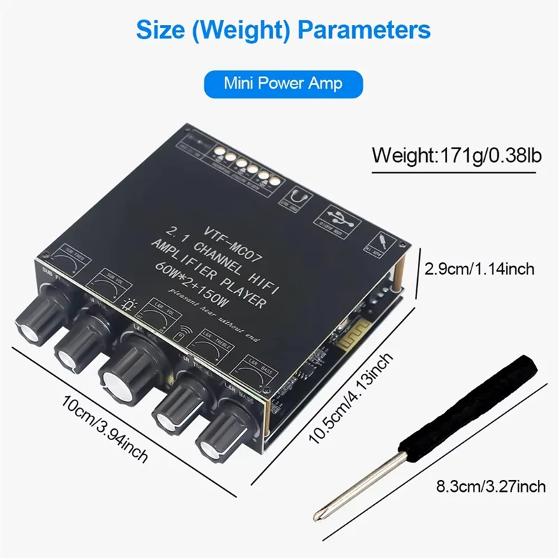Neu!Klasse D Audio Decoder Verstärker Dual Kanal 12V-26V High Power Digital 2X 60W + 150W Stereo Amp Modul