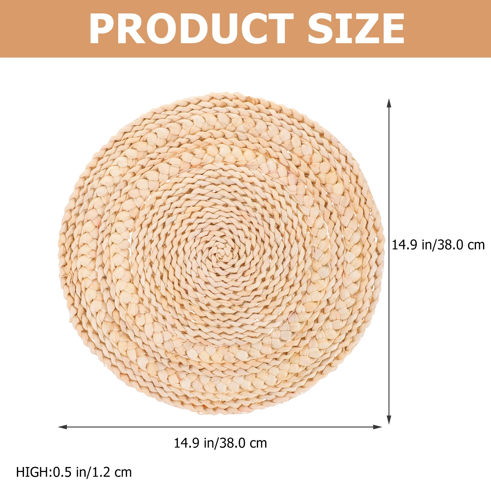 

Round Braided Placemat Set Heat Insulated Table Pad for Cups Mugs Vases Anti-Scalding Dining Table Accessory Woven Cushion