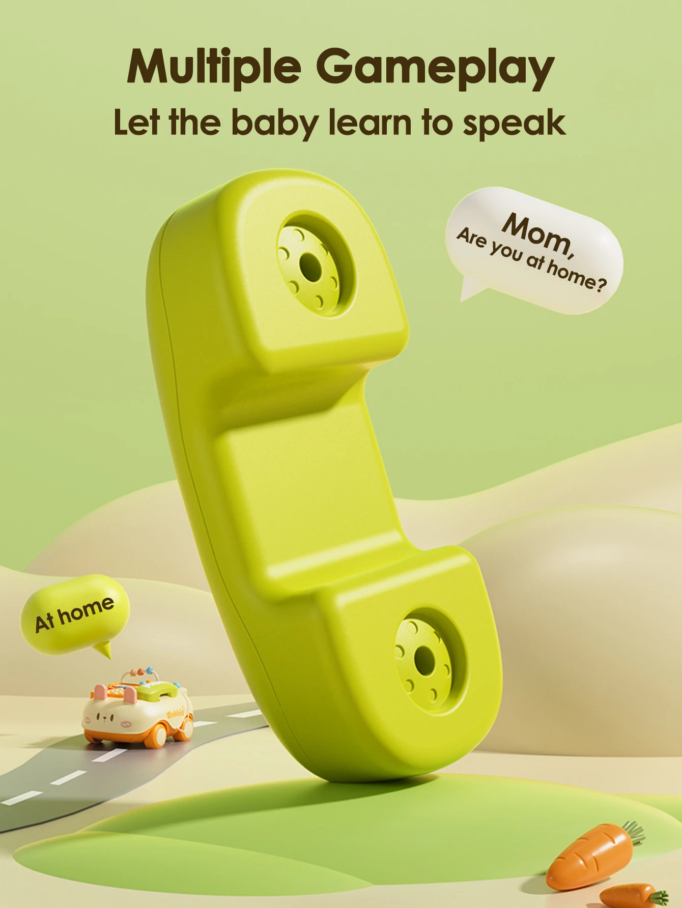 1pcs Baby early education educational telephone toy car, Lighting, sounding musical toys, simulation telephone toys