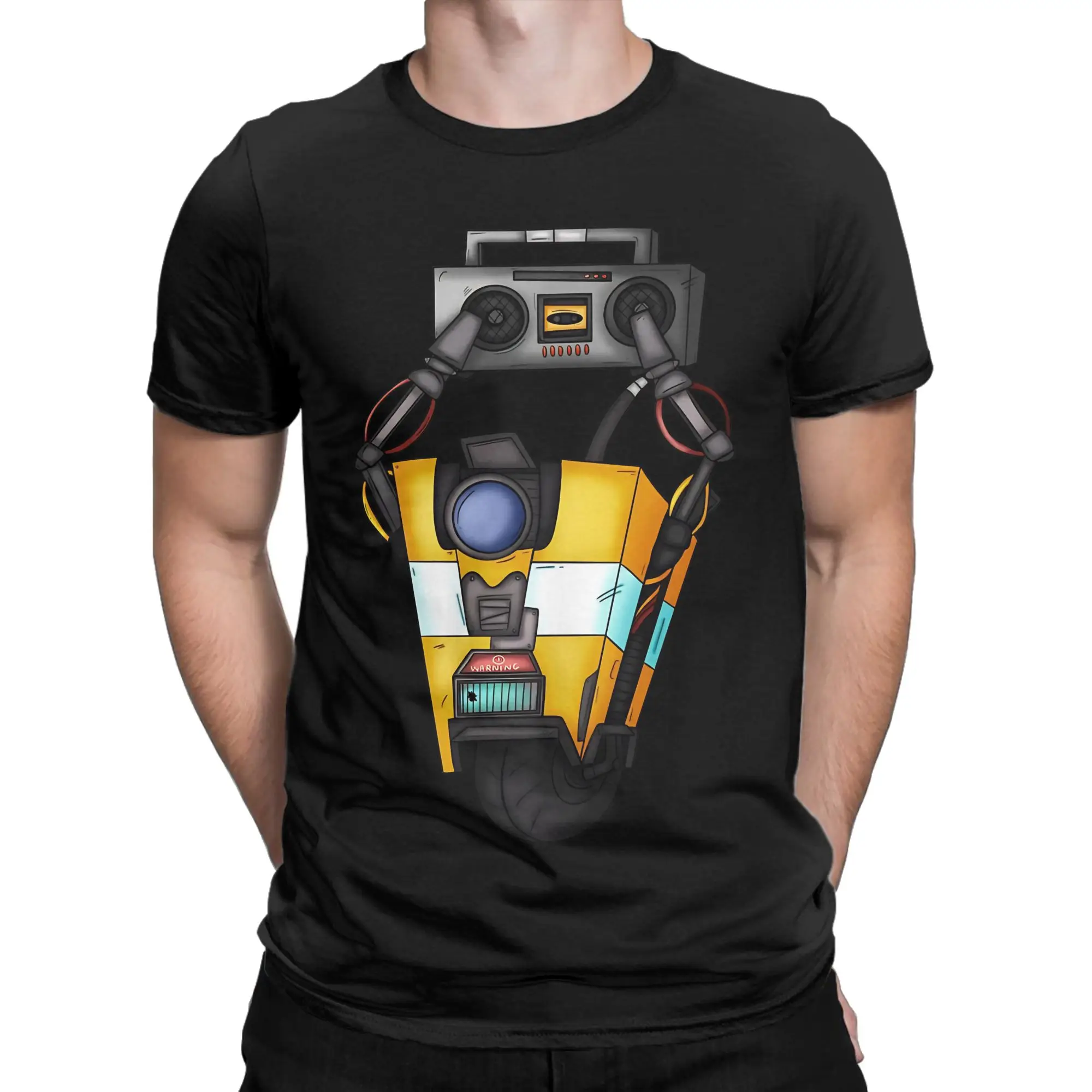 bBorderlands Boombox Claptrap Novelty Graphic 100% Cotton T-Shirt bBorderlands Tops Tees For Men