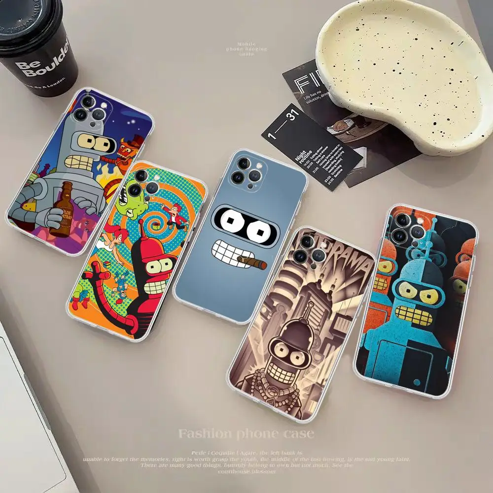 F-Futurama B-Bender Phone Case For iPhone 15 14 13 12 Mini 11 Pro XS Max X XR SE 6 7 8 Plus Soft Silicone Cover