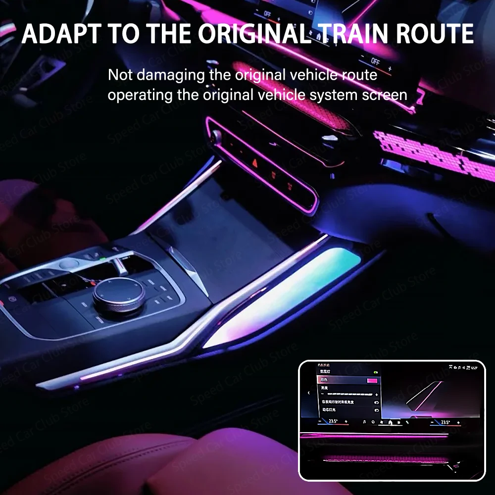 

LED Crystal Saddle Light for BMW 3 Series G20 4 Series G22 M3 M4 MLT Style New Central Control Light Upgrade Kit