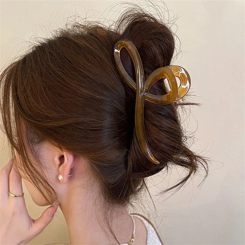 Elegant Jelly Color Bow Hair Claw For Women Girls Sweet Hair Ornament Back Hair Clips Hairpin Fashion Hair Accessories