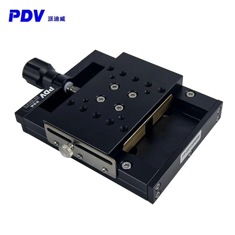 Asse X 50mm/100 millimetri di Viaggio Lineare Manuale Fase di Spostamento Piattaforma Ottico Tavolo Scorrevole PT-SD102P/102PS