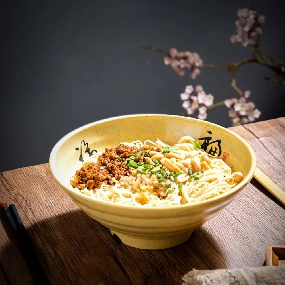 

Household Imitation Ceramic Melamine Ramen Bowl Large Capacity Japanese-style Noodle Bowl Anti-fall Soup Bowl Hotels