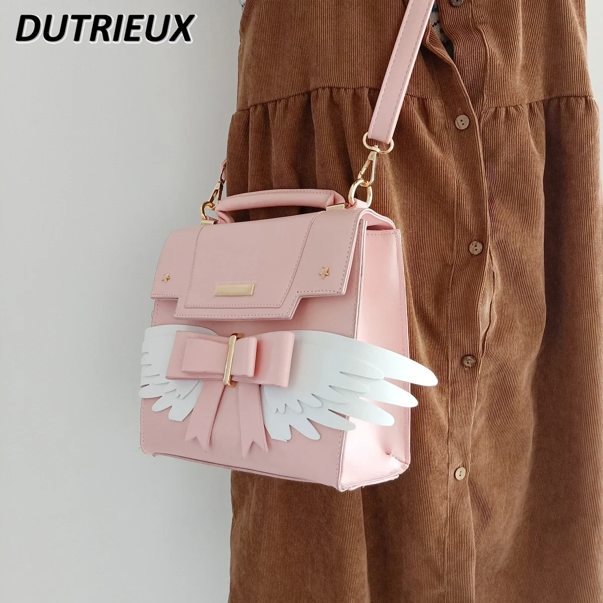 Lolita Japanese Style Large Capacity Shoulder Bag Female 2024 New Fashion Spring Autumn Bow Lolita Crossbody JK Women's Bags