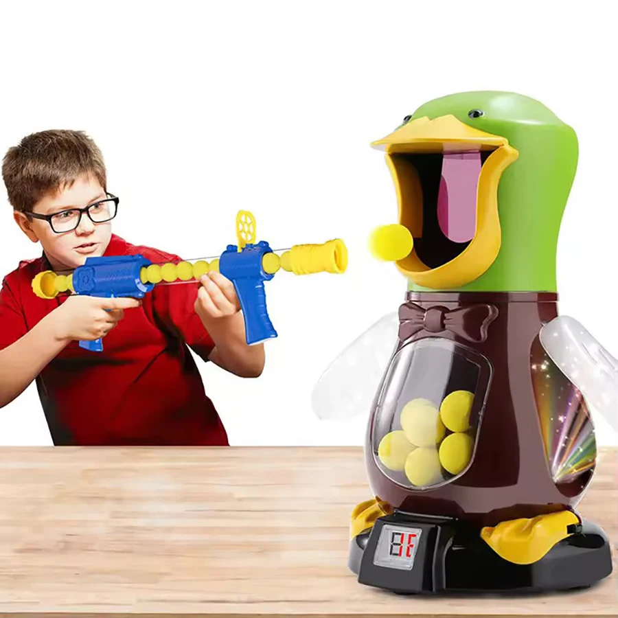 Lucht aangedreven ​ Hongerig Schieten Eend Speelgoed Zachte Kogel Bal Schieten Elektronische Scoren Battle Duck Sniper Delight Game Eend Speelgoed Geschenken