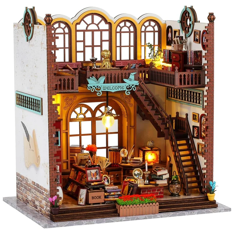 DIY Miniature Wooden Doll House Kit with Furniture and LED Decor Gifts for Birthday Christmas and Valentine's Day Gift