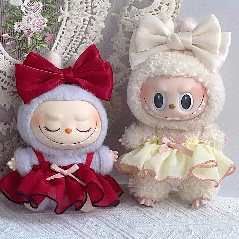 

17cm Labubu 1-3 Gen Doll Outfits | Trendy Leather Vest Set | Stylish Clothes for Labubu Plush Pendants Accessories