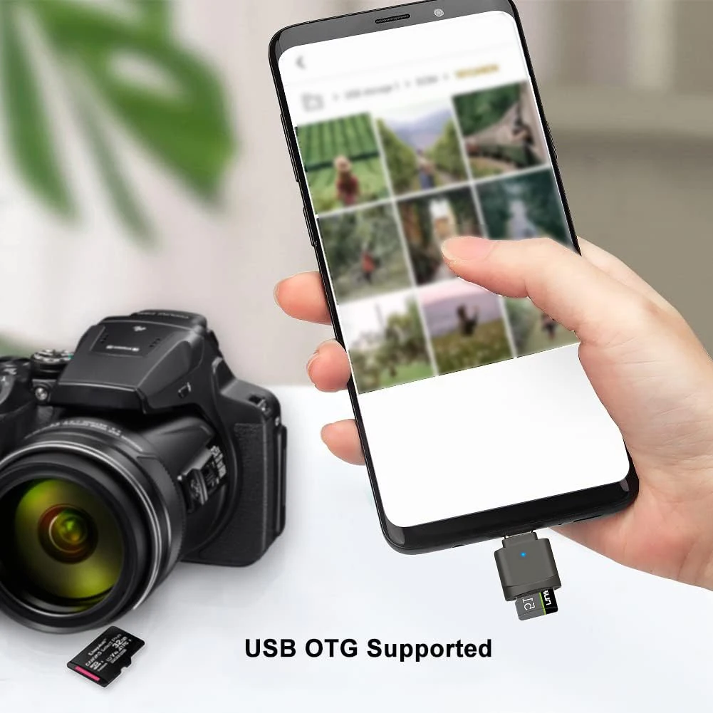 2 Stück Mini Typ-C USB 3.0 zu SD Micro SD TF Kartenleser Speicherkartenleser für Samsung Huawei Xiaomi Aluminium-Kartenleser – Detail 3
