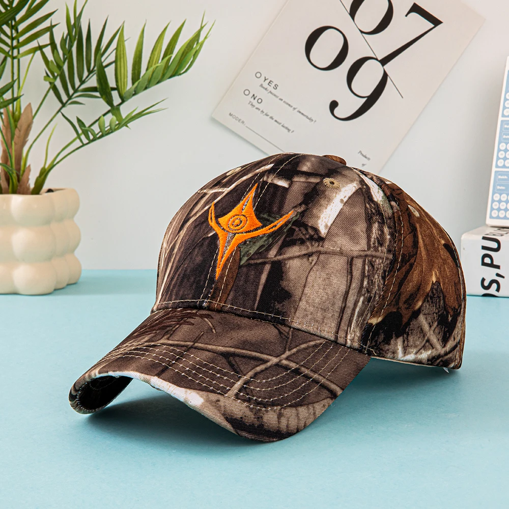 Europäische und amerikanische Sommer-Outdoor-Baseballkappen, mit Blättern bedruckte Dschungel-Tarnkappen, Herren- und Damen-Tarnkappen. – Detail 13