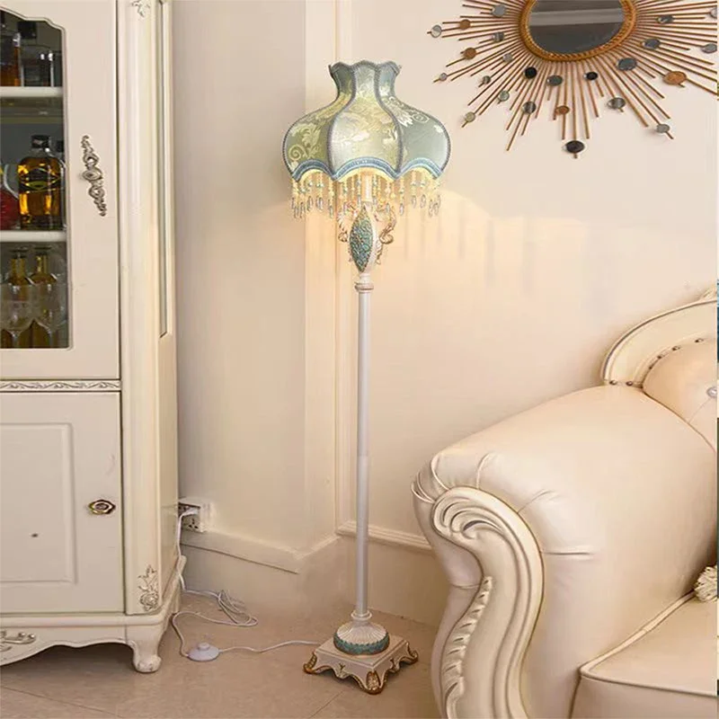 FAIRY European Floor lamp Luxurious Living Room Bedroom Study Villa Hotels LED Warm Creativity Floor lamp next to sofa image 4