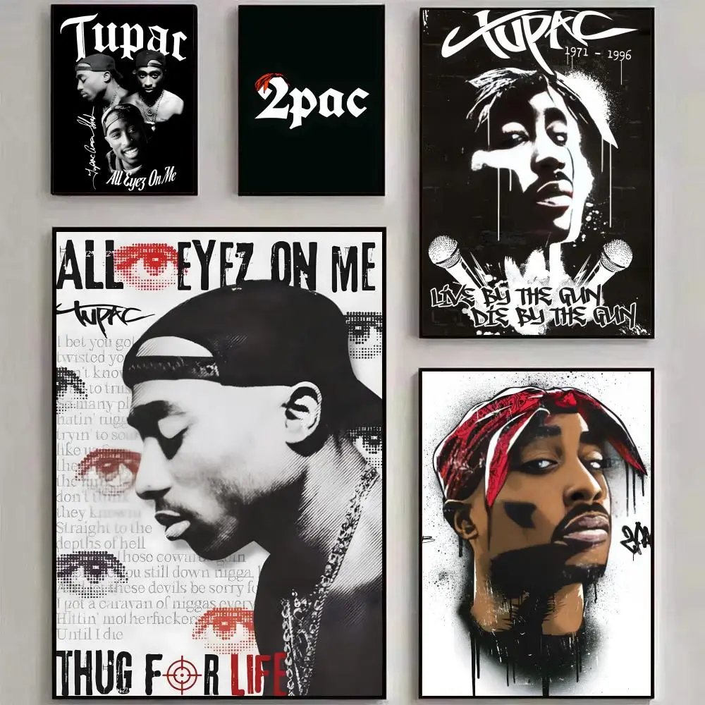 rapper 2Pac Tupac Shakur Poster HD art sticky wall waterproof home living room bedroom bar aesthetic decoration