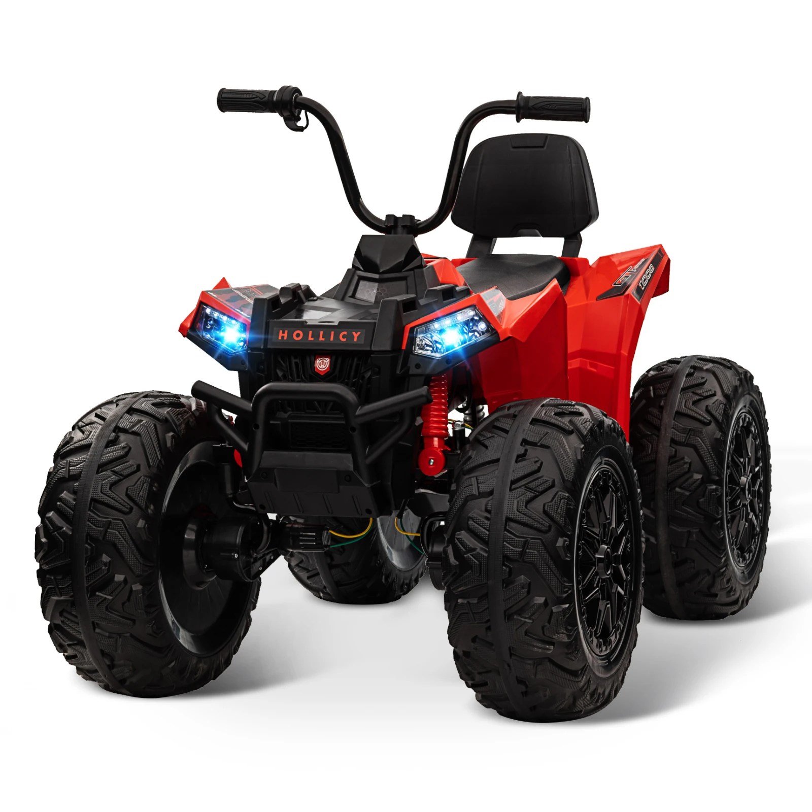 24V Kids ATV,Two Seater Ride on Car 4WD Quad Electric Vehicle,4x100W Powerful Engine with 7AHx2 Large Battery Accelerator Handle