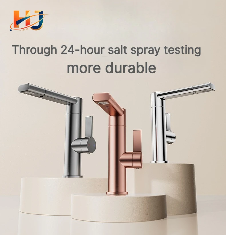 Bathroom Sink Tap Aluminum Alloy 360 Degree Rotating Anti-splash Faucet, Wrench Style, Gray Silver G1/2 G3/8 Hot Cold