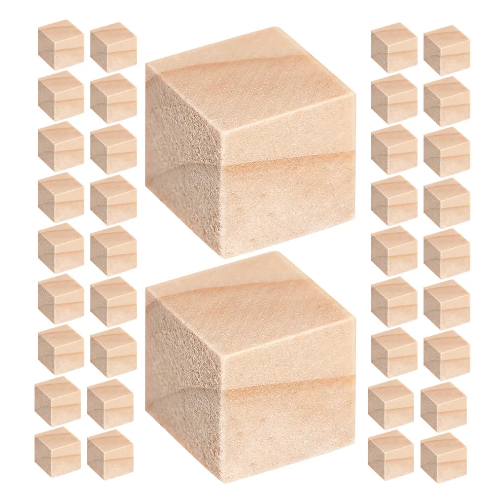 200 blocs de bois pour l'artisanat, enfants, bricolage, cubes en bois non finis, fournitures d'artisanat éducatives