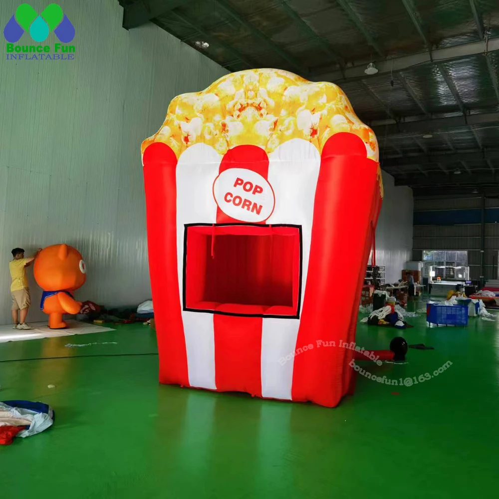 Hilo inflable gigante de 3x3x4m, soporte para palomitas de maíz, tienda de carnaval, tienda hinchable, tienda de comida para promoción